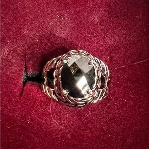 Premier Designs Silver Ring with Black Stone